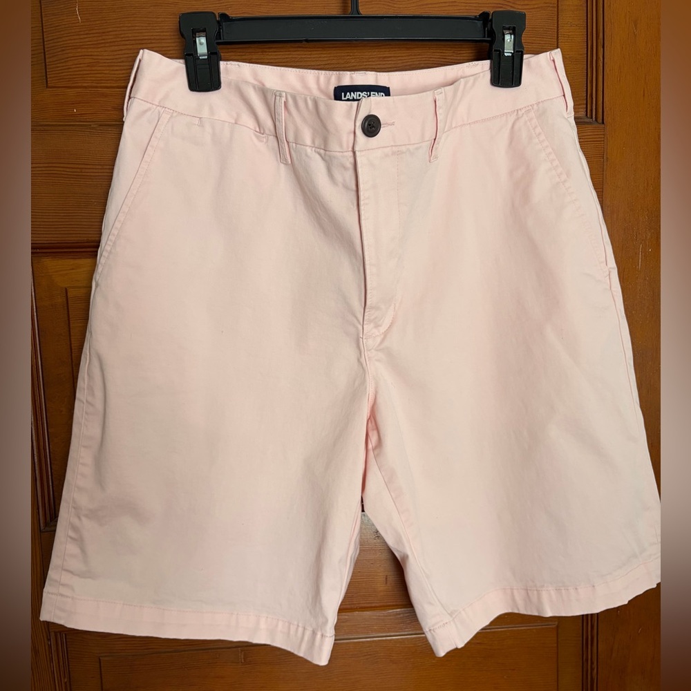 Lands’ End Light Pink Shorts Men’s Size 33 Traditional Fit Chino Golf Summer